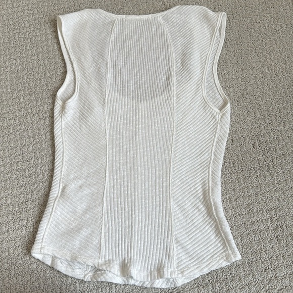Free People x We The Free Boss Babe Ribbed Jersey Tank in Optic White - Picture 4 of 9